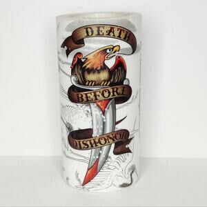 Y2K Ed Hardy Christian Audigier Pillar Candle Holder Death Before Dishonor Eagle